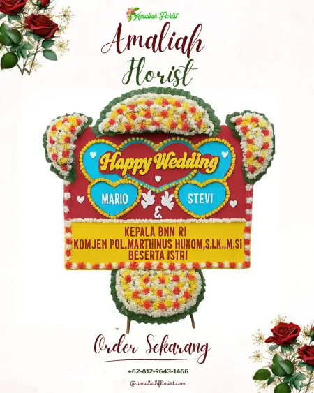 Papan Bunga Pernikahan Gedeg